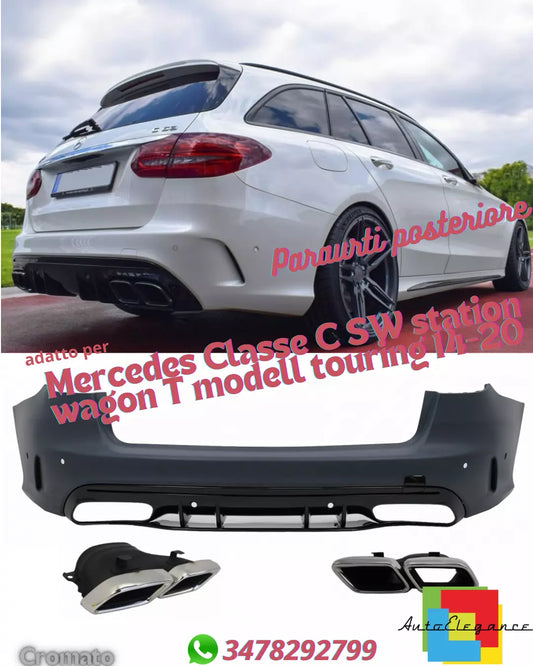 ⭐Paraurti posteriore adatto per Mercedes Classe C w205 station wagon 2014-2020