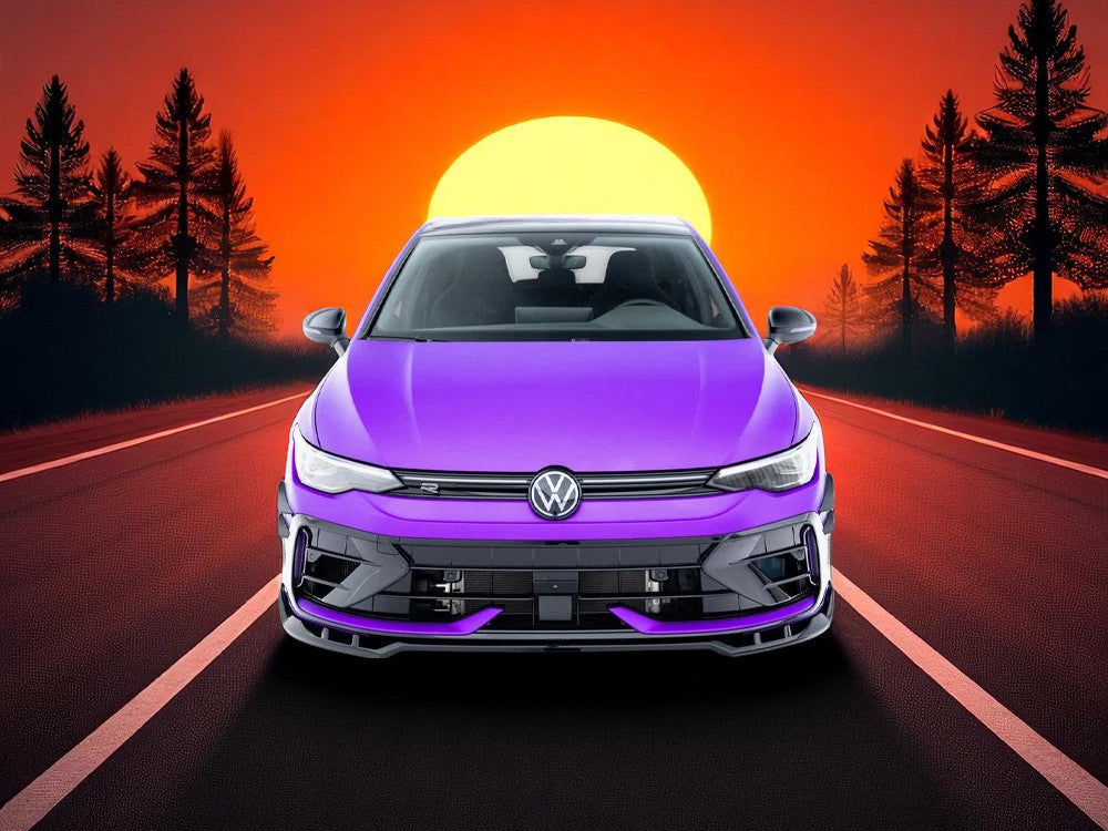 🔥Sdoppiatore Anteriore V1 per Volkswagen Golf R Mk8 Facelift – Nero Lucido 🔥