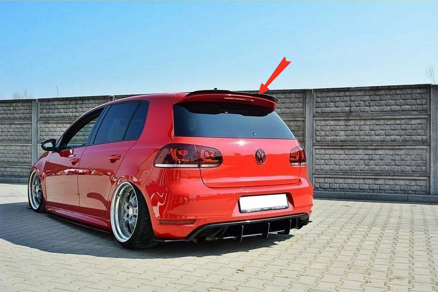 ⭐Spoiler tetto Add On per VW Golf 6 08-12 GTI Look Nero lucido⭐