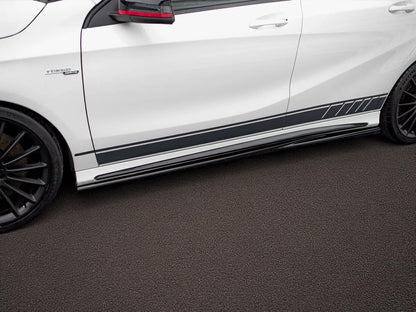🔥SOTTO MINIGONNE Laterali in ABS Nero Lucido per Mercedes A45 AMG W176 🔥