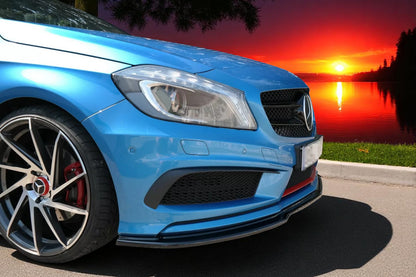 🔥Sdoppiatore Anteriore in ABS Nero Lucido per Mercedes Classe A W176 AMG-Line🔥