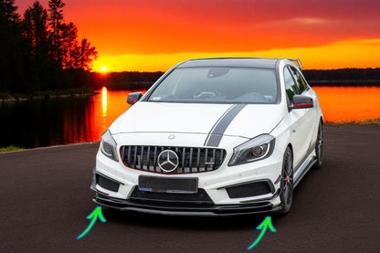 🔥Splitter Anteriore Nero Lucido in ABS per Mercedes A45 AMG W176🔥