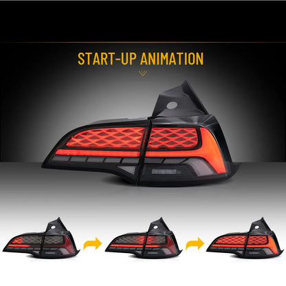 Luci posteriori a LED per fanali posteriori Tesla Model 3/Y 2017-2023 con animazione di avvio