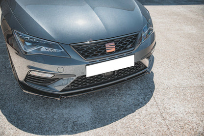 SPOILER SOTTO PARAURTI ANTERIORE LAMA SEAT LEON 5F 2017+ CUPRA FR NERO SPLITTER