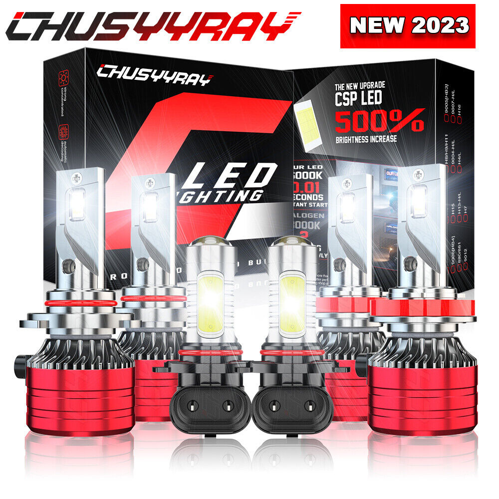 Fit Acura MDX 2004 2005 2006 - 6PC LED Headlights + Fog Lights Bulbs Combo Kit 