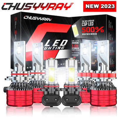 Fit Acura MDX 2004 2005 2006 - 6PC LED Headlights + Fog Lights Bulbs Combo Kit 