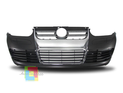 VW GOLF 4 IV 1997-2004 PARAURTI ANTERIORE GRIGLIA CROMATA ABS LOOK R32 .-