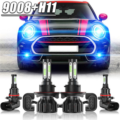 Per Mini Cooper 2009-2014 Combo 4X LED Faro Abbagliante/Anabbagliante +Lampadine