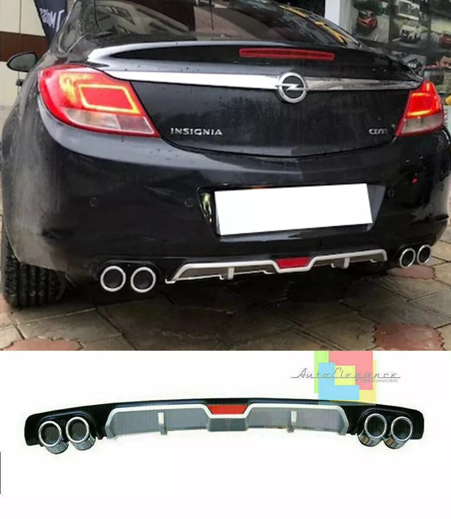 SOTTO PARAURTI POSTERIORE OPEL INSIGNIA A DIFFUSORE QUATTRO TERMINALI ABS .,