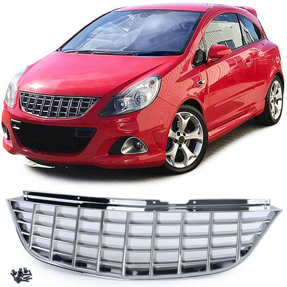 Griglia radiatore sportiva senza emblema cromata per Opel Corsa D 06-10