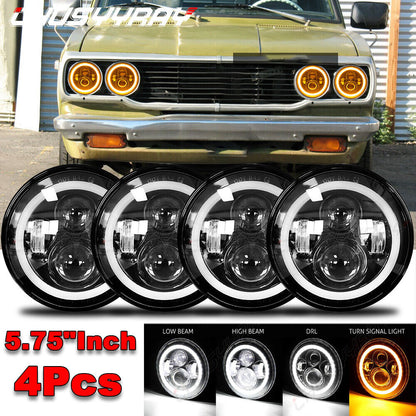 4PCS 5-3/4" 5.75" inch LED Projector Headlight DRL For Toyota Pickup 1975- 1978