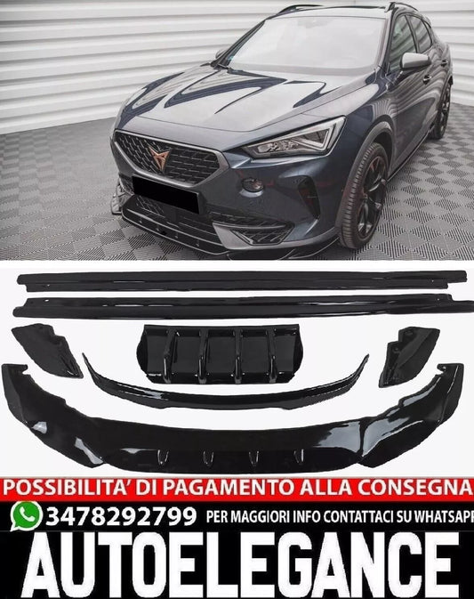 Bodykit Cupra Formentor Lip Spoiler Flap diffusore minigonne splitter nero luci