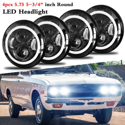 5.75" 5-3/4" Round LED Headlights 4pcs Hi/Lo Fit Toyota Corolla Corona Pickup