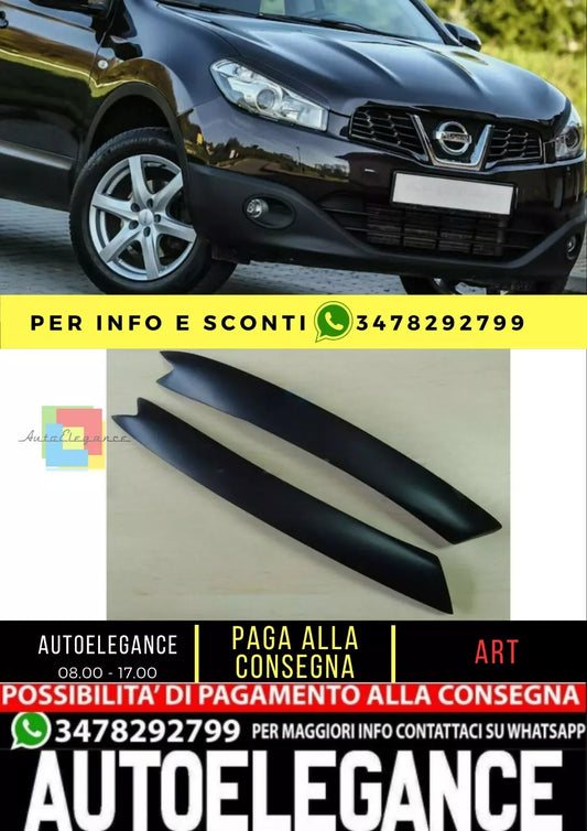 💎Sopracciglia per NISSAN QASHQAI Restyling 2010-2013 ABS Plastica palpebre fari