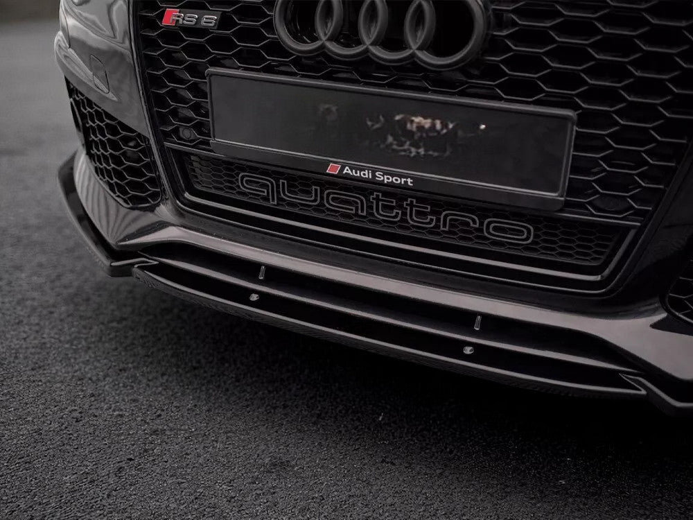 🔥Splitter Anteriore RS6 Look Nero Lucido in ABS per Audi A6 C7 (2011–2018) 🔥