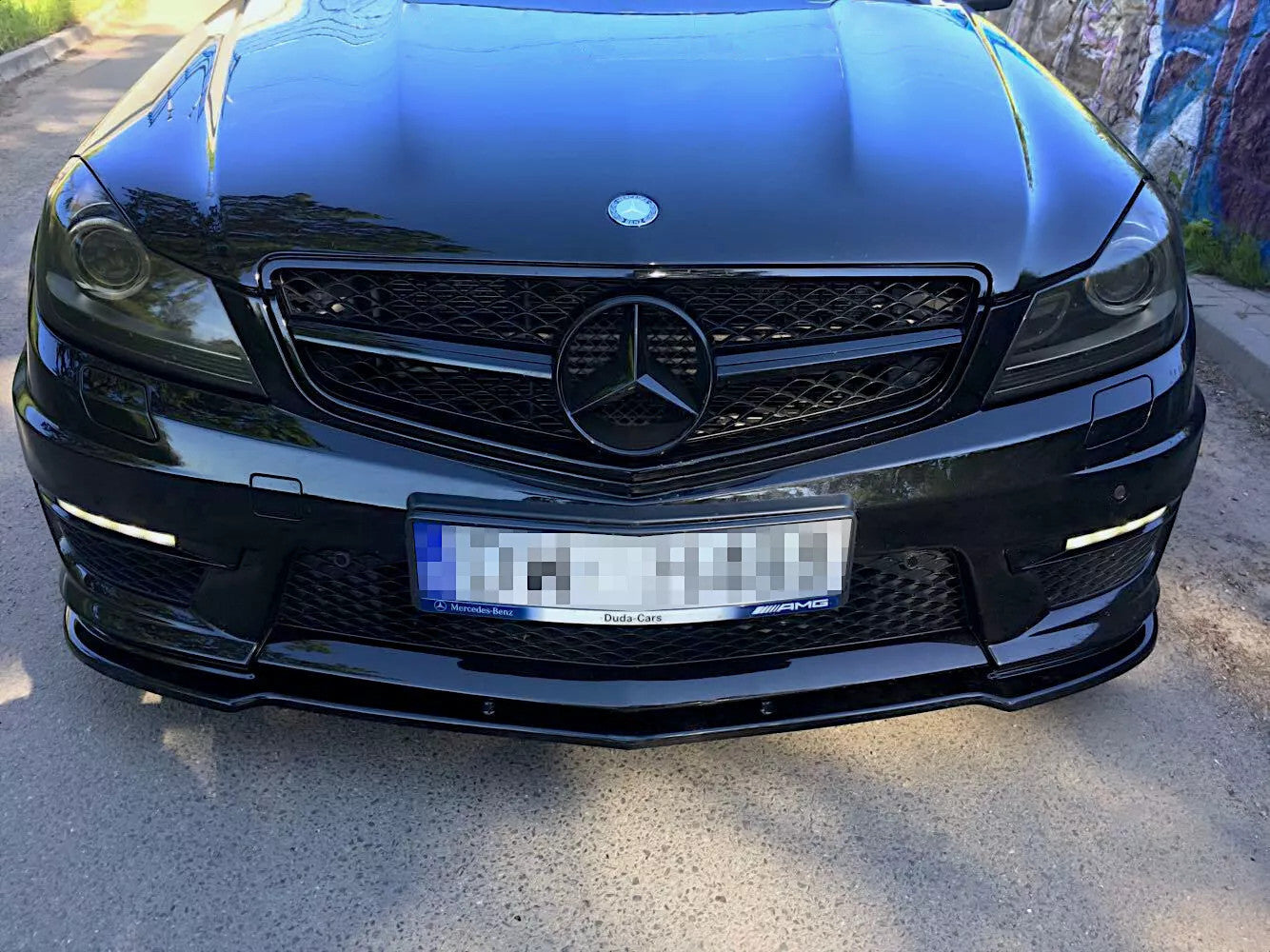 🔥Splitter Anteriore Nero Lucido in ABS per Mercedes C63 AMG W204 🔥