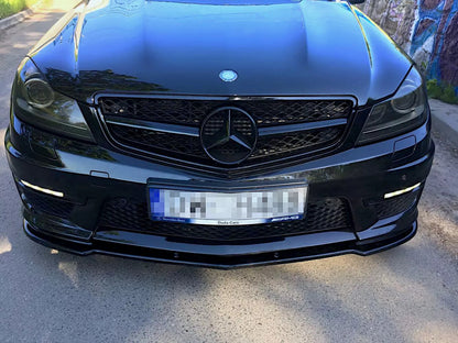 🔥Splitter Anteriore Nero Lucido in ABS per Mercedes C63 AMG W204 🔥