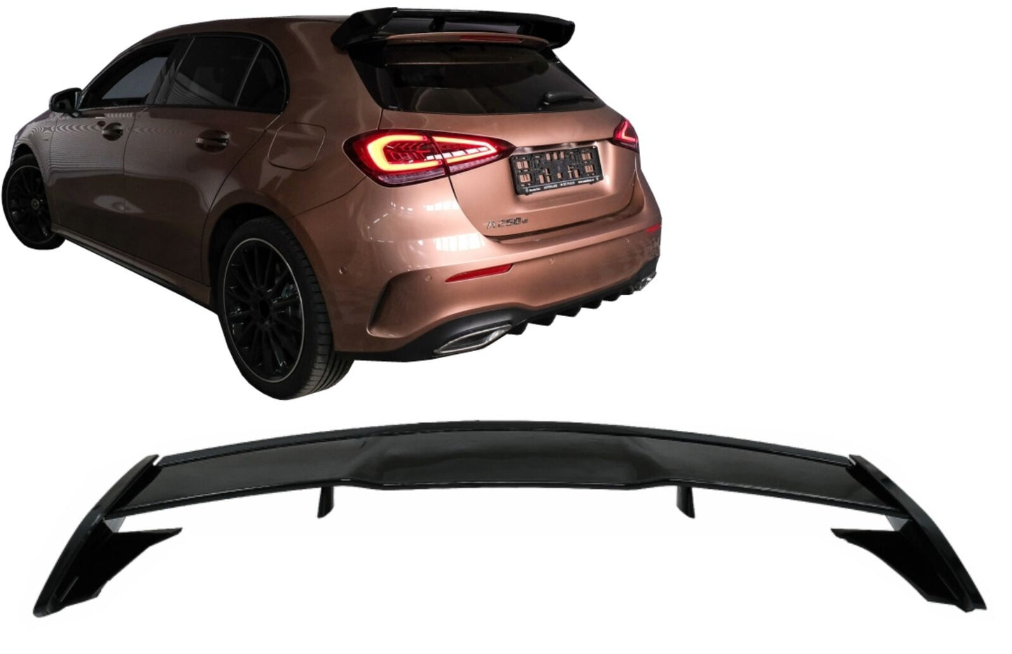 Spoiler TETTO per Mercedes Classe A Hatchback W177 18+ A45 Look nero