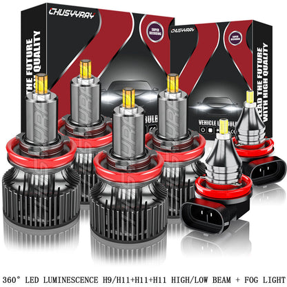 For Chevy Malibu 2006-2012 6000K Combo LED Headlights + Fog Light Bulbs Kit 6PC 