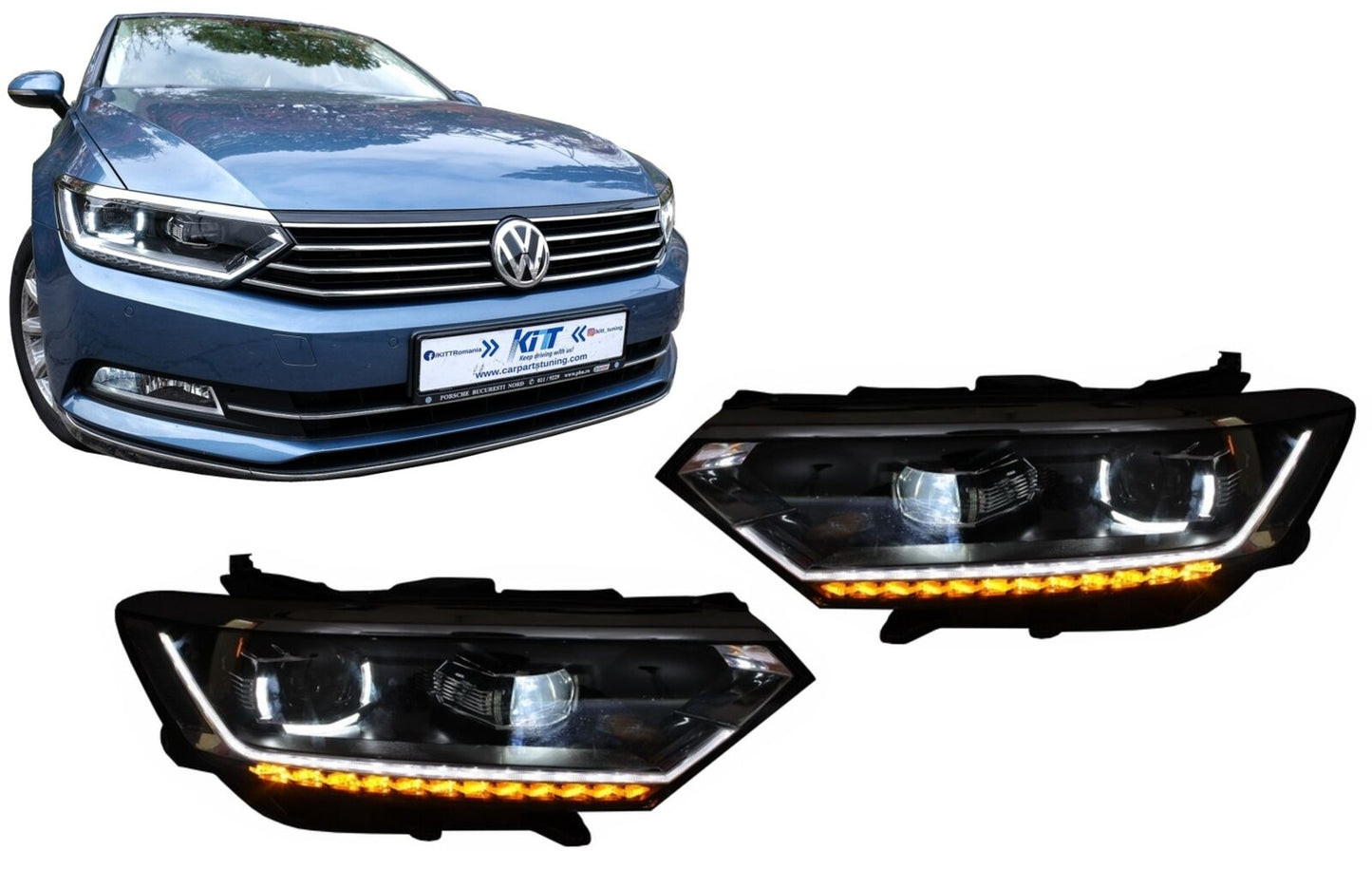 Full LED Fari per VW Passat B8 3G 2014-2019 LED Matrix Look Luci dinamiche