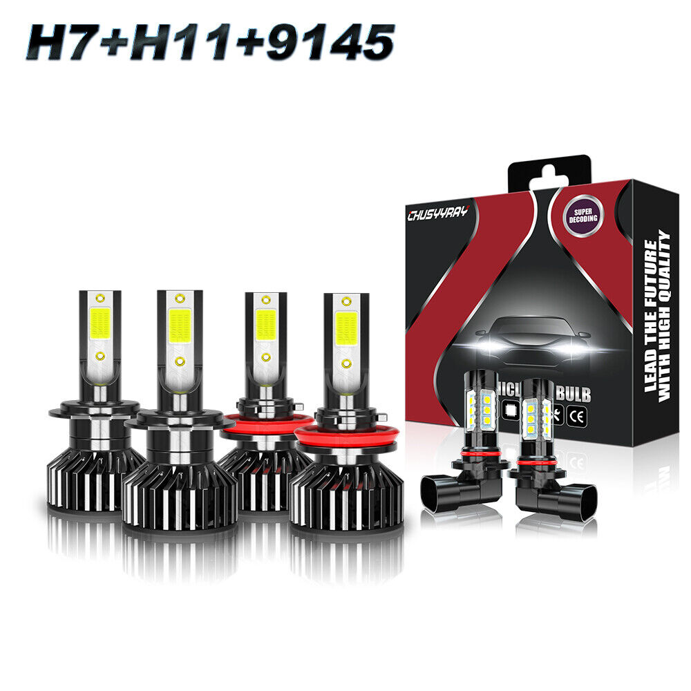 For Mazda 5 2007 2008 2009 -4x 9005 H7 LED Headlight H11 Fog Light Bulbs 6pcs 