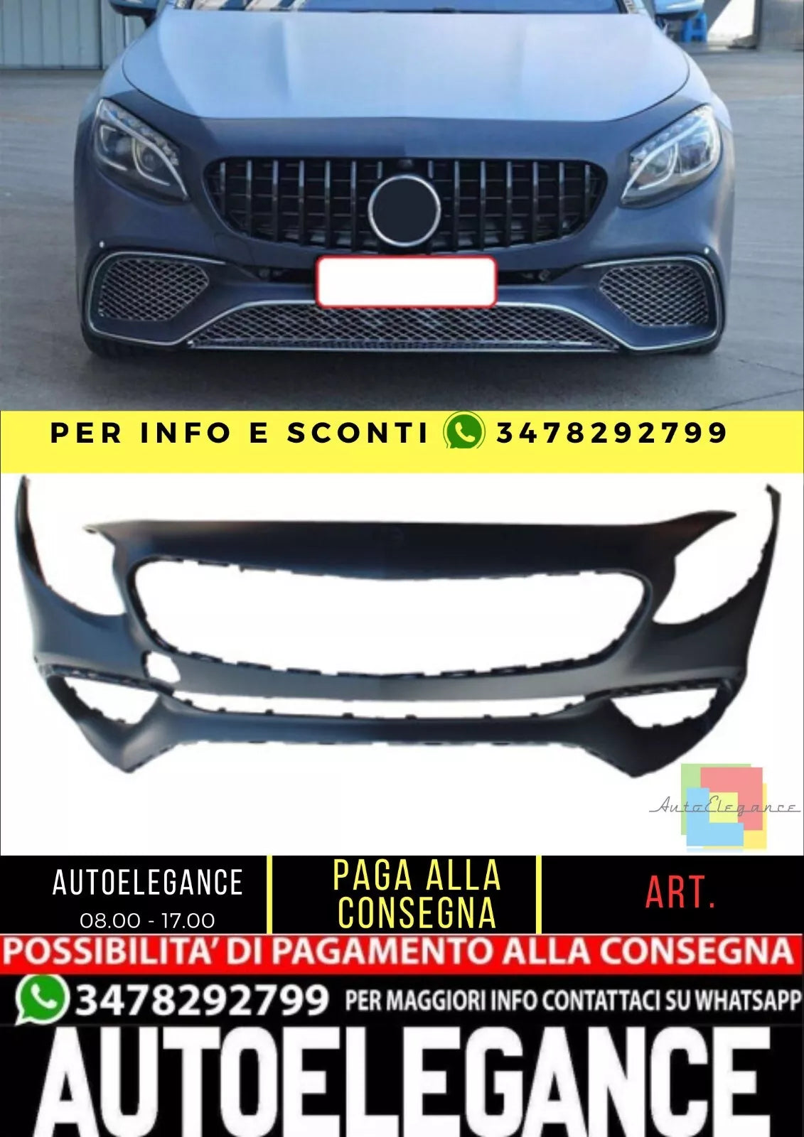 💥Paraurti anteriore compatibile con Mercedes S Coupe Cabrio C217 A217 cromato💥