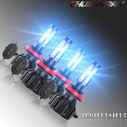 LED Headlight Bulbs Combination For Nissan Altima 2007-2018 High Beam Blue 4pcs 