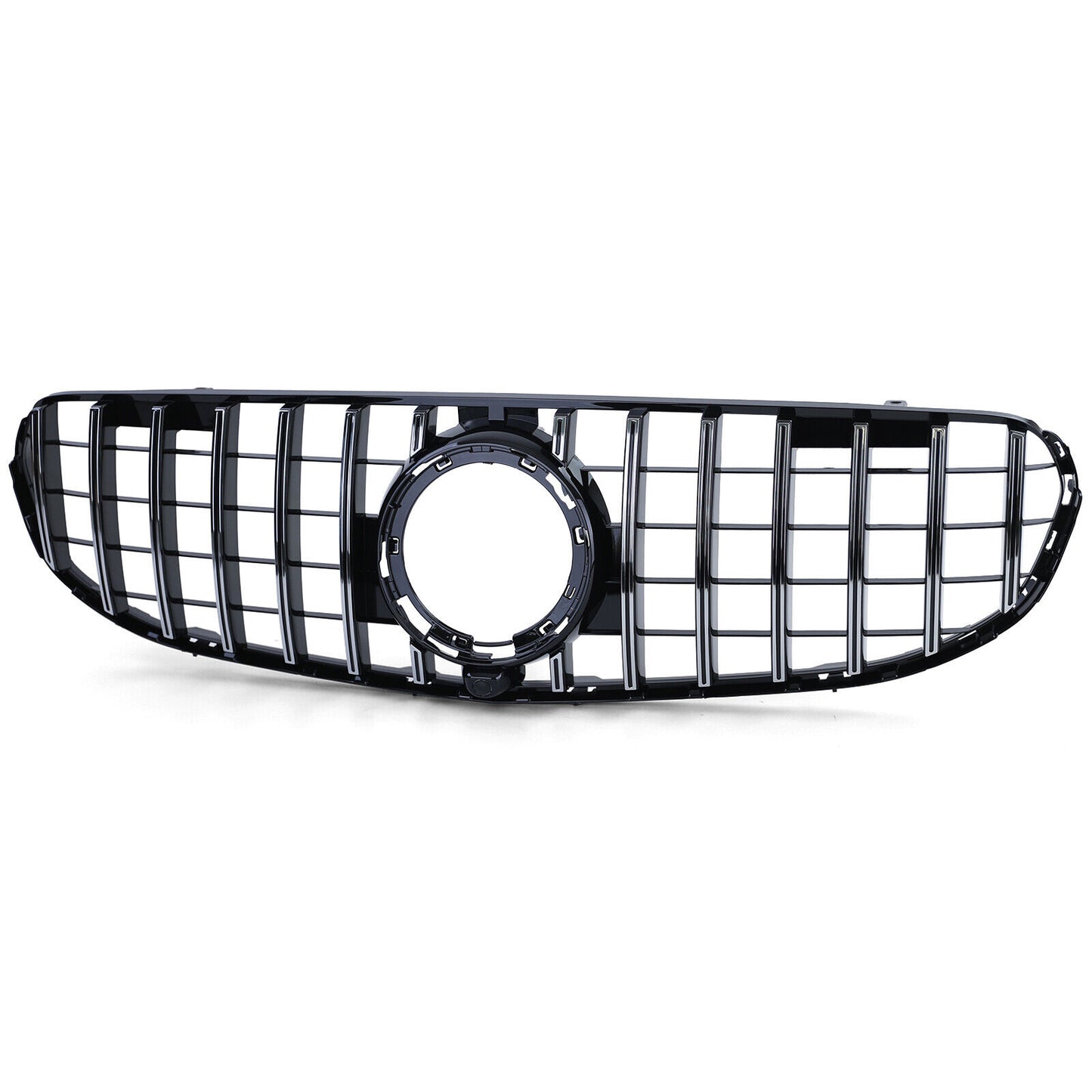 Aftermarket Black Chrome Sport Grille Compatible with Mercedes GLC X253 SUV Without Sports Package 2019 