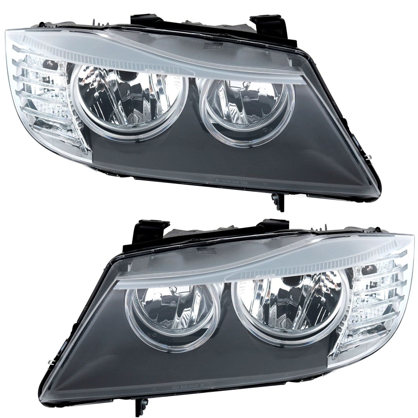 Headlight set for 3 Series BMW E90 Sedan E91 Touring 08-11 Angel eyes rings h 