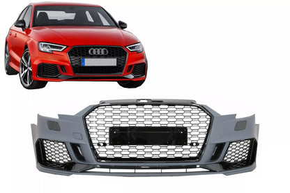 Paraurti per Audi A3 8V Facelift 16-19 Sedan Cabrio RS3 Look Nero brillante