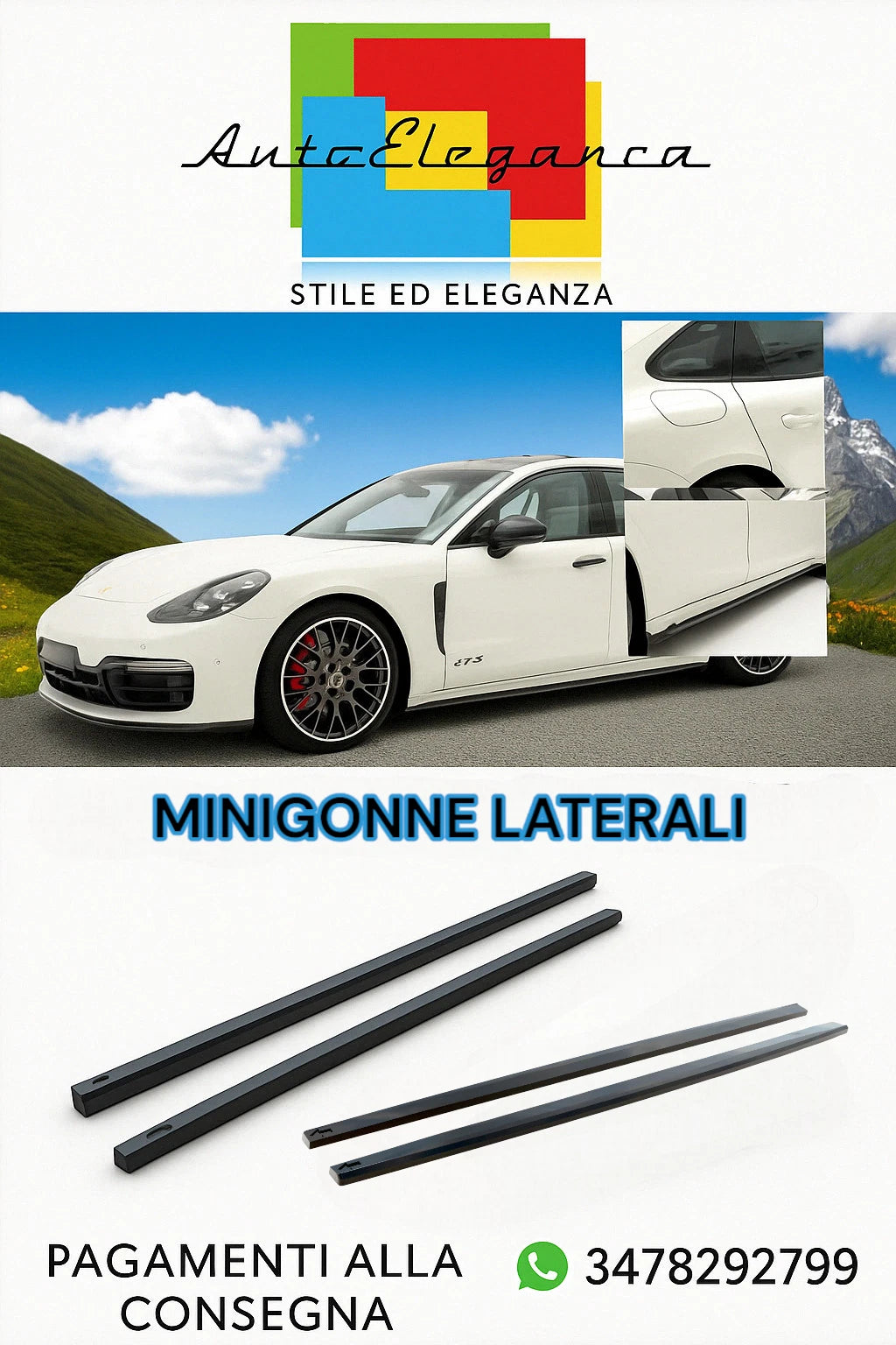 ⭐Minigonne Laterali Adatto Per Porsche Panamera GTS Sport Turismo 971 Facelift 2020-2023⭐