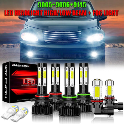 For Chrysler PT Cruiser2006-2010 8X LED High-Low Beam Headlight Fog Lampbb 