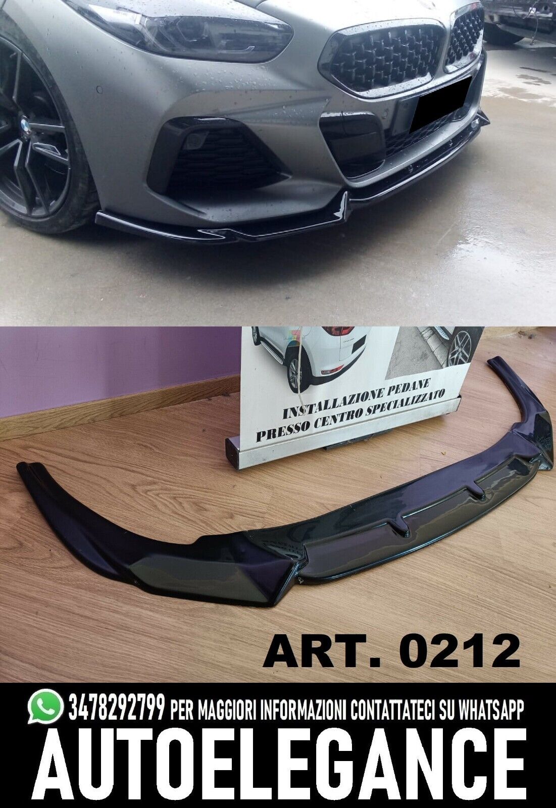 FRONT SPLITTER SUITABLE FOR BMW Z4 G29 2018+ M LOOK SPORT GLOSSY BLACK