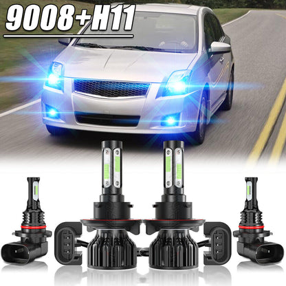 For Nissan Sentra2004-2012High/Low LED Headlight+Fog Light Bulbs Combo8000k 