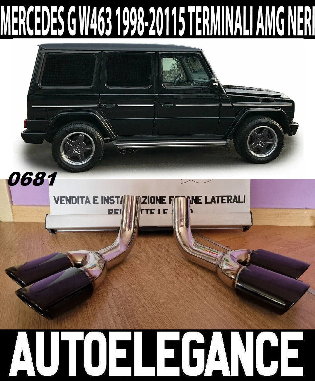 MERCEDES CLASSE G W463 1989-2022 TERMINALI DI SCARICO LOOK AMG