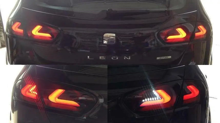 FANALI POSTERIORI LED PER SEAT LEON 1P1 1PA 09-12 NERI