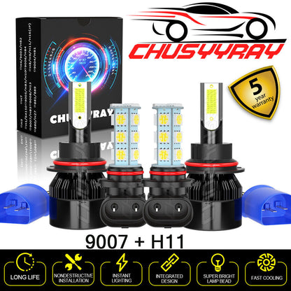 4x For Nissan Frontier 2005-2018 LED High/Low Beam Headlight + Bulbs 