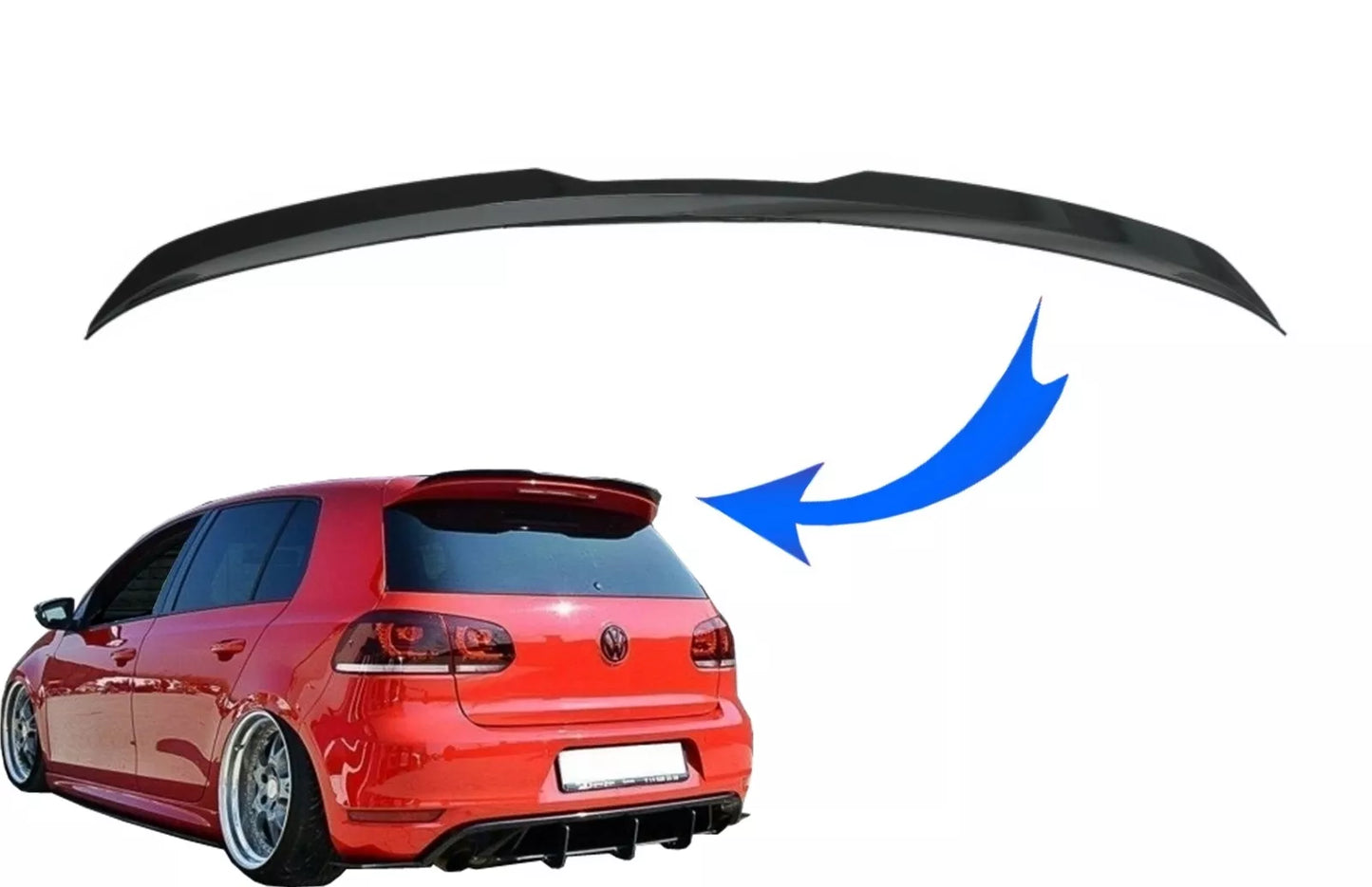 💯Spoiler tetto Add On Ala per VW Golf 6 GTI R MK6 Hatchback 08-12 Nero lucido💯