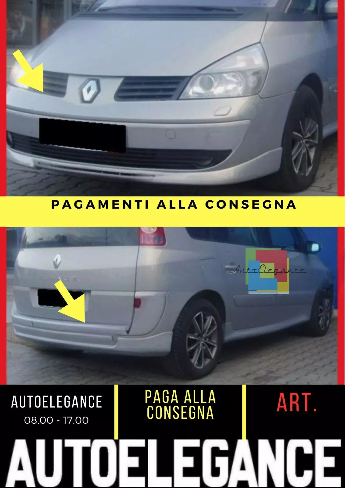 Renault Espace MK4 Set Spoiler Anteriore + Minigonne Posteriori / Tardi