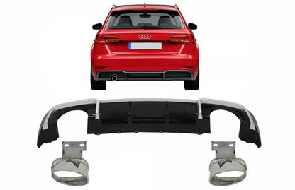 😍Diffusore Scarico per Audi A3 8V Sline Facelift 16-19 RS3 Look Sport😍