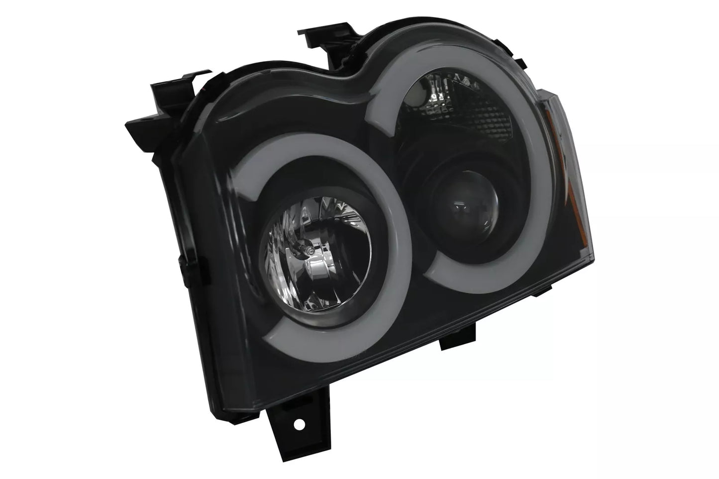 ⭐Fari Angel Eyes LED per Jeep Grand Cherokee WK 05-08 Nero⭐