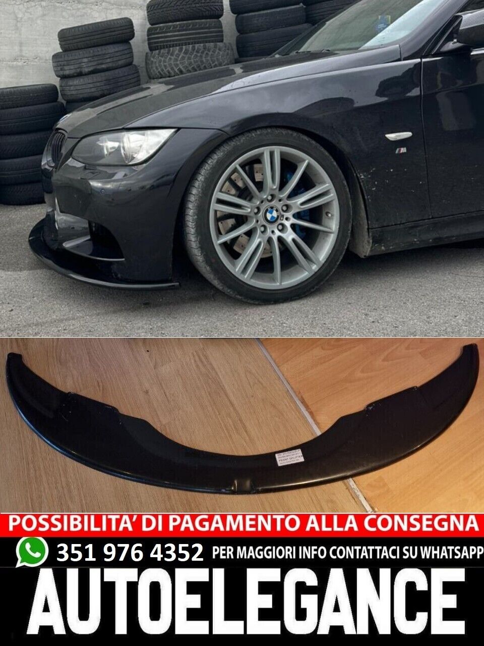 SPLITTER SUITABLE FOR BMW 3 SERIES E92 E93 M3 2006-2010 GLOSS BLACK LOOK
