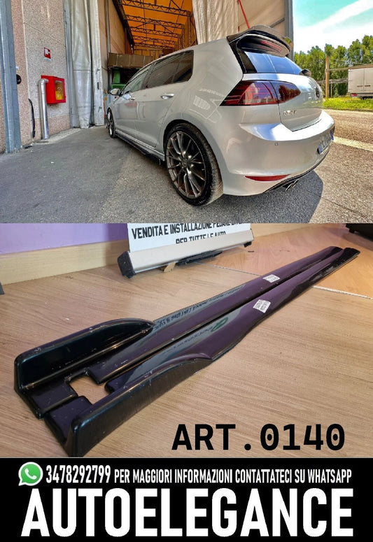 MINIGONNE LATERALI ADATTE PER VW GOLF 7 & 7.5 VII 2012+ ABS NERO LUCIDO BAFFO