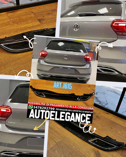 DIFFUSORE ADATTO PER VW POLO AW1 2017-2020 STANDARD LOOK RLINE DESIGN SPORTIVO