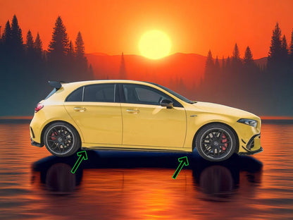 🔥 Sotto Minigonne Laterali in ABS Nero Lucido per Mercedes-AMG A45 S W177🔥