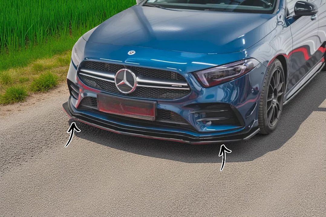 🔥Sdoppiatore Anteriore V1 in ABS Nero Lucido per Mercedes A35 AMG W177🔥