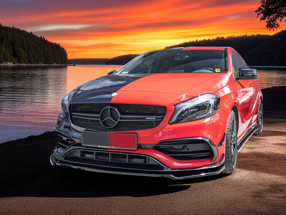 🔥Splitter Anteriore V2 in ABS Nero Lucido per Mercedes A45 AMG W176  🔥