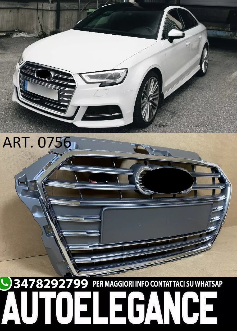 0756 CALANDRA AUDI A3 8V 2017-2020 GRIGLIA ANTERIORE S3 BLACK