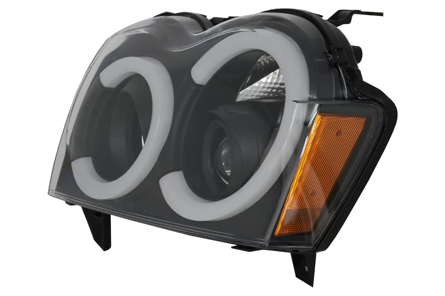 ⭐Fari Angel Eyes LED per Jeep Grand Cherokee WK 05-08 Nero⭐
