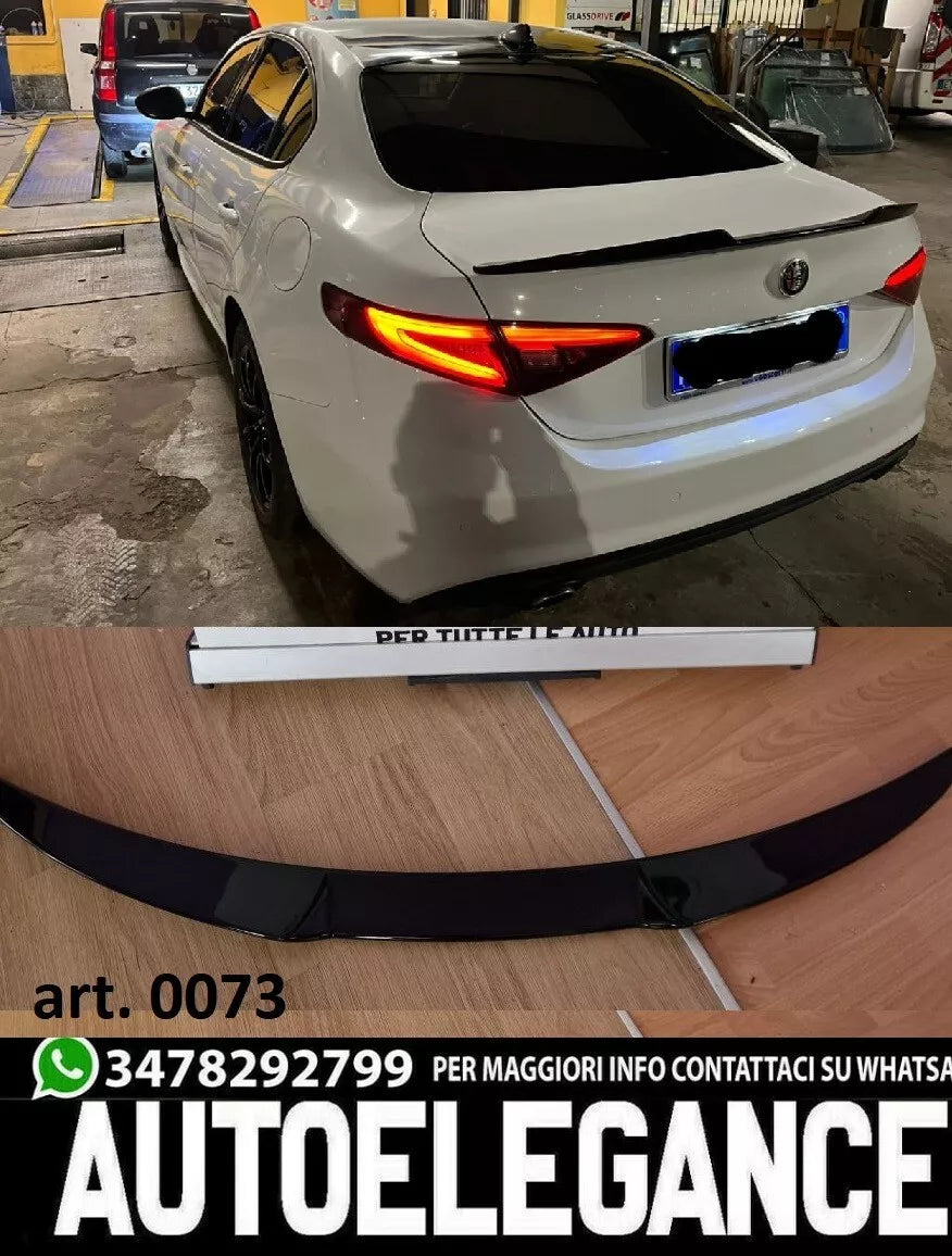 ALFA ROMEO GIULIA SPOILER POSTERIORE COFANO ABS LOOK QUADRIFOGLIO NERO LUCIDO 00